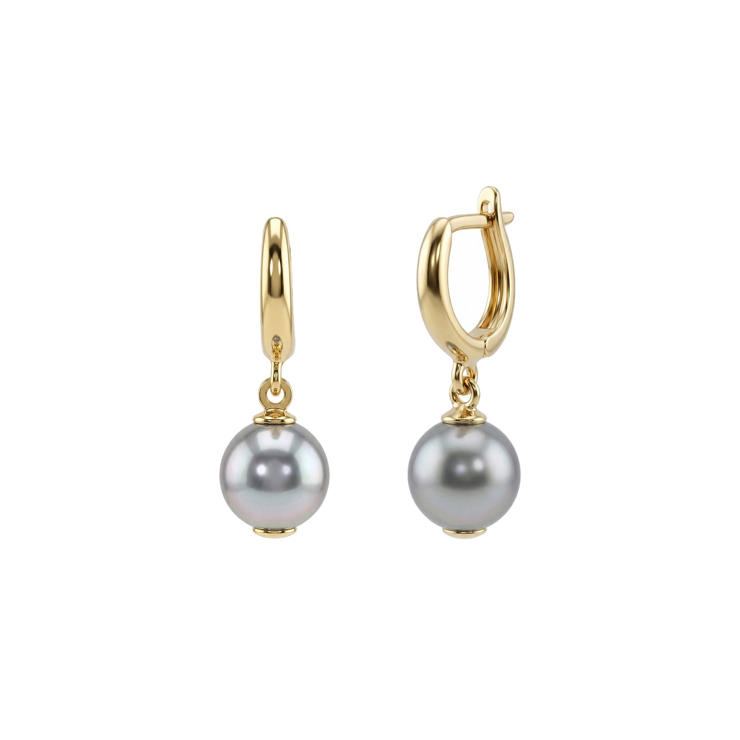 Black Tahitian Pearl Earrings | 14K Gold