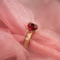 18K Gold Tulip and Ruby Ring