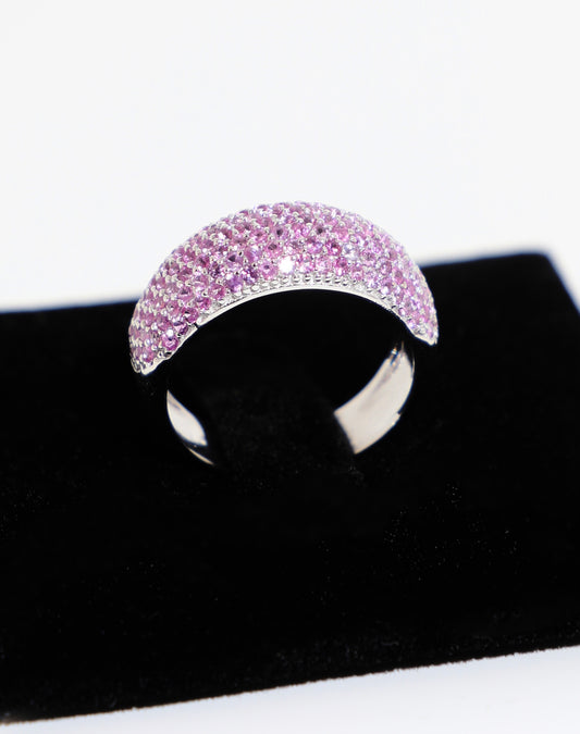 18K White Gold and Pink Sapphire Ring