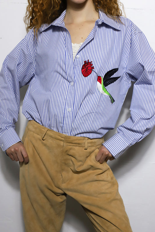 Chemise en coton brodée