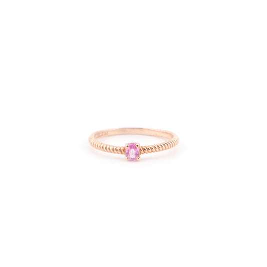 Bague Twisted Saphir Rose - 14k or