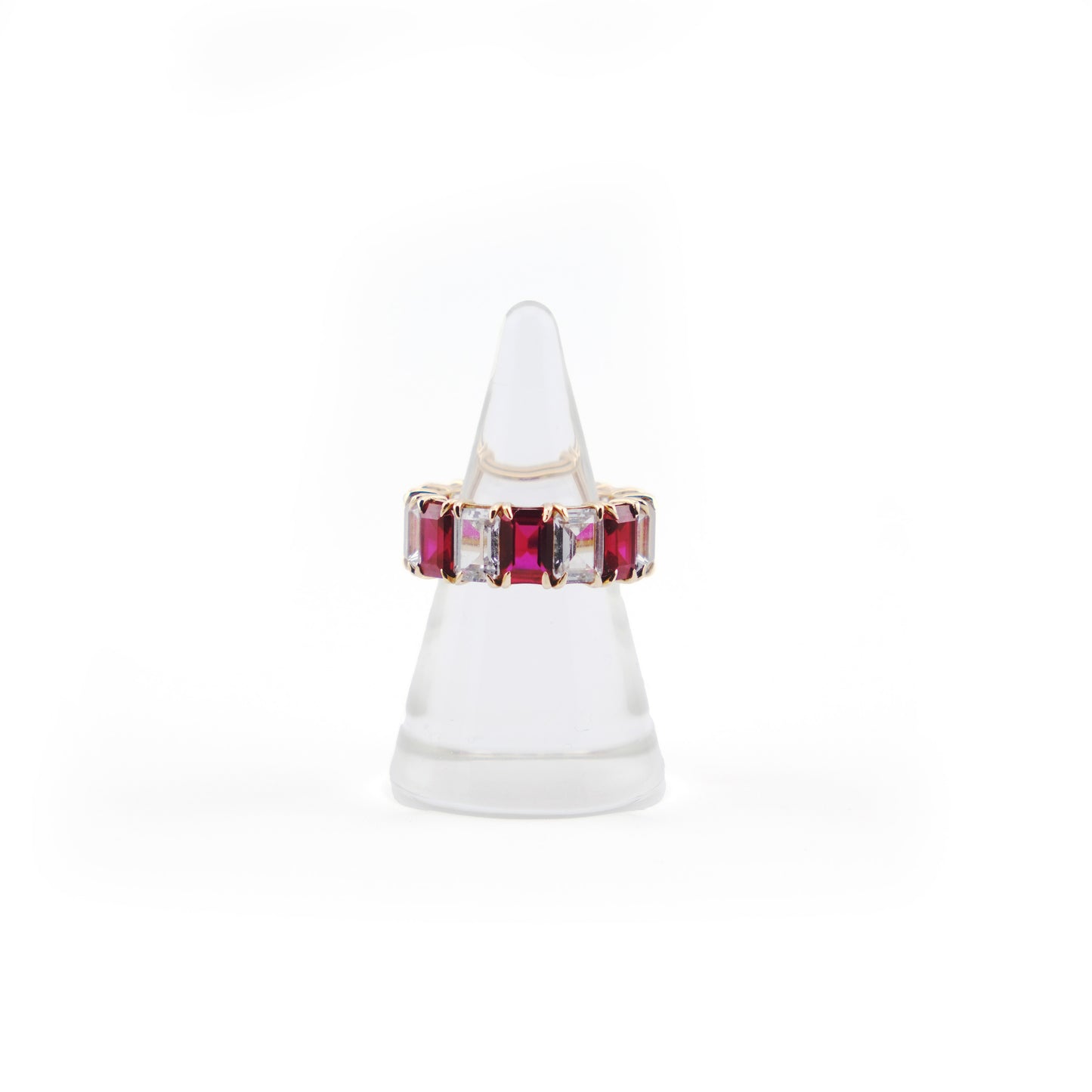 Bague d’éternité - Rubis et diamant de laboratoire