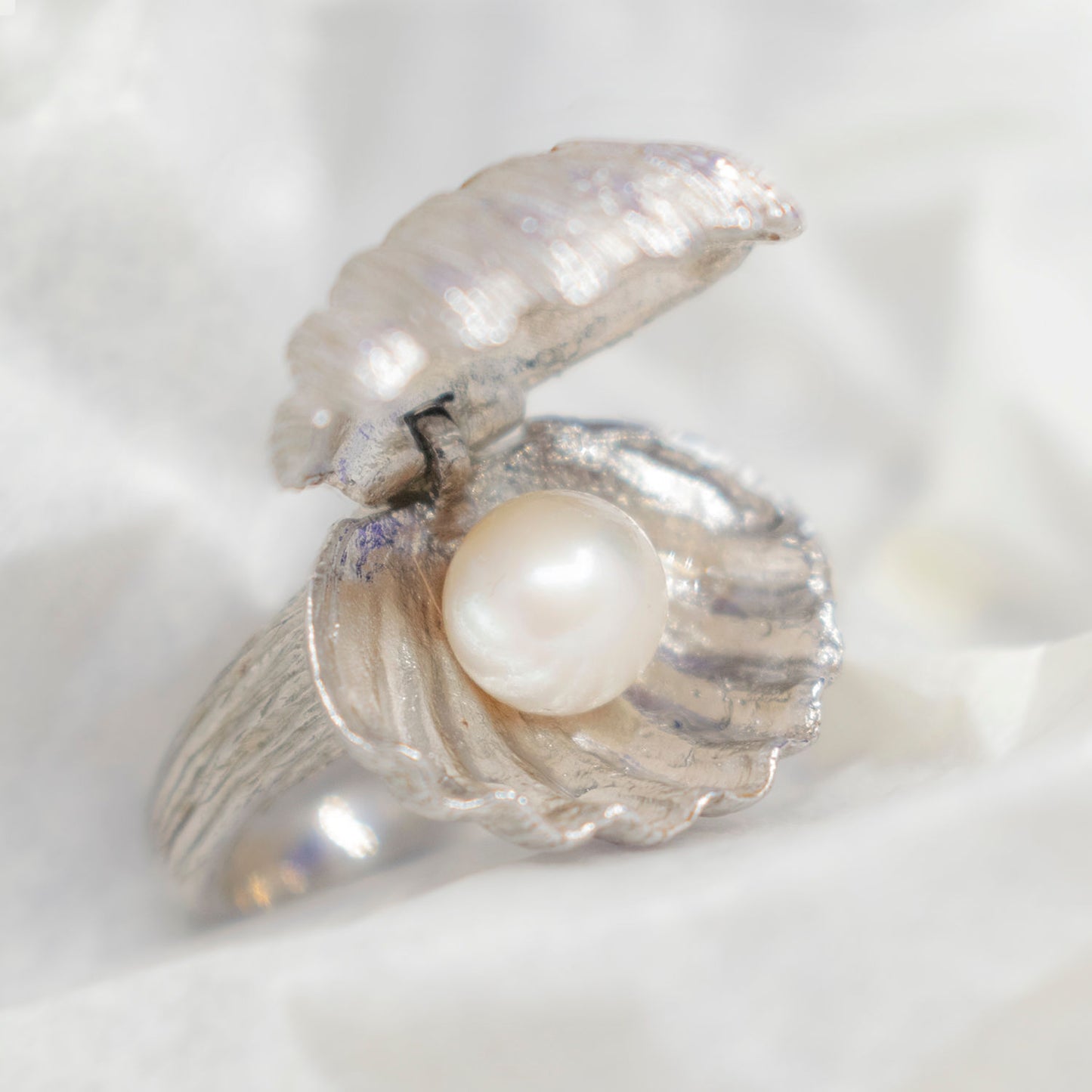 Bague Vénus - Bague Perle blanche en argent