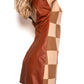 The Checkered Alpaca and Leather Dress