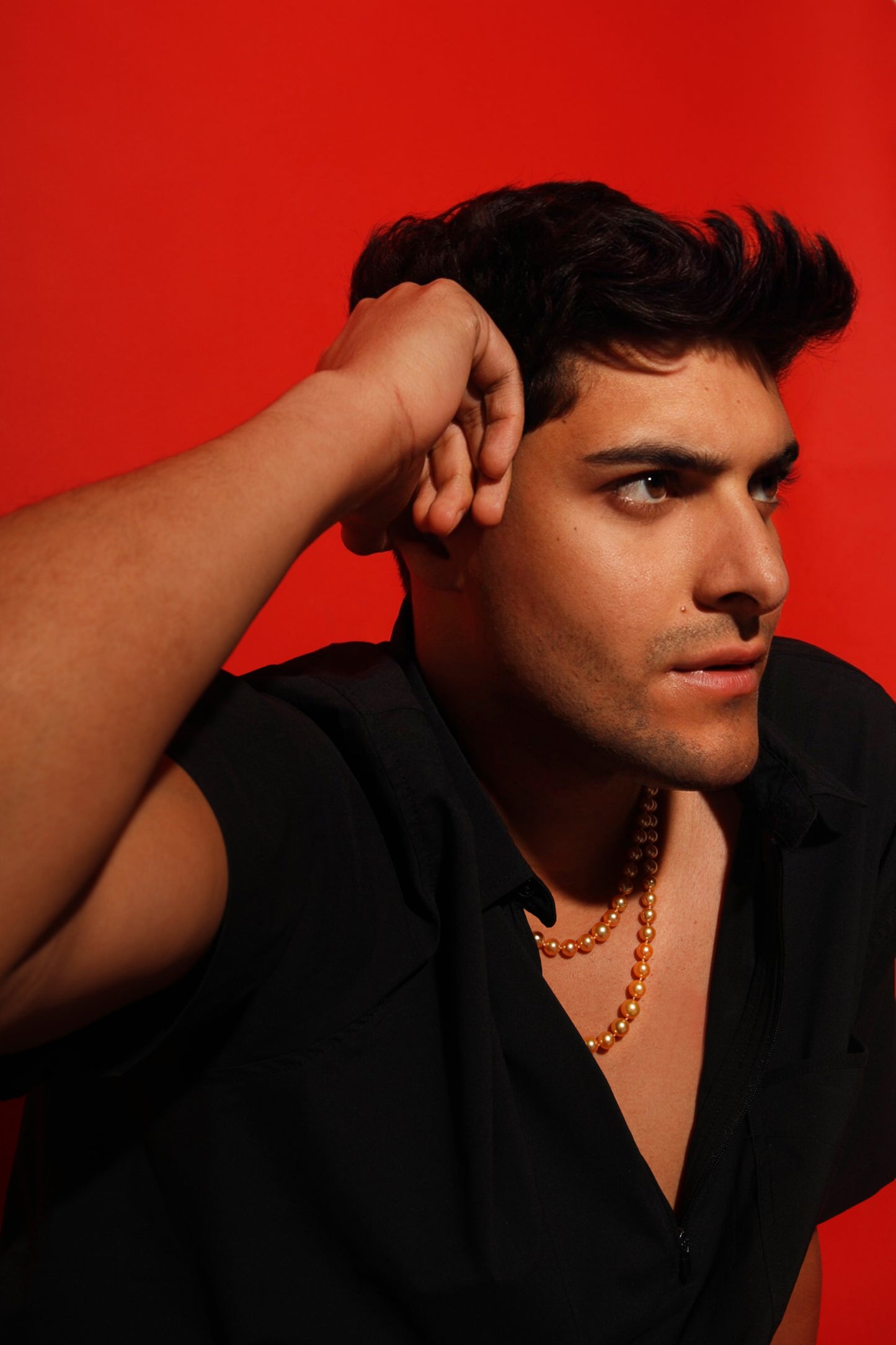 Collier de perles Akoya dorées