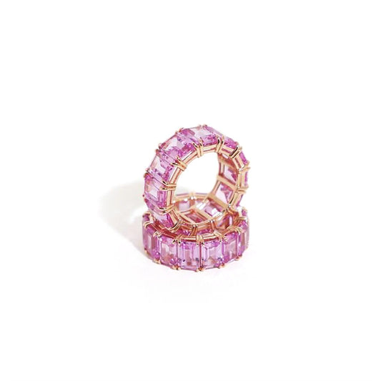 Bague d'éternité saphir rose