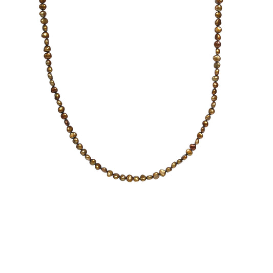 Collier de perles baroques marron