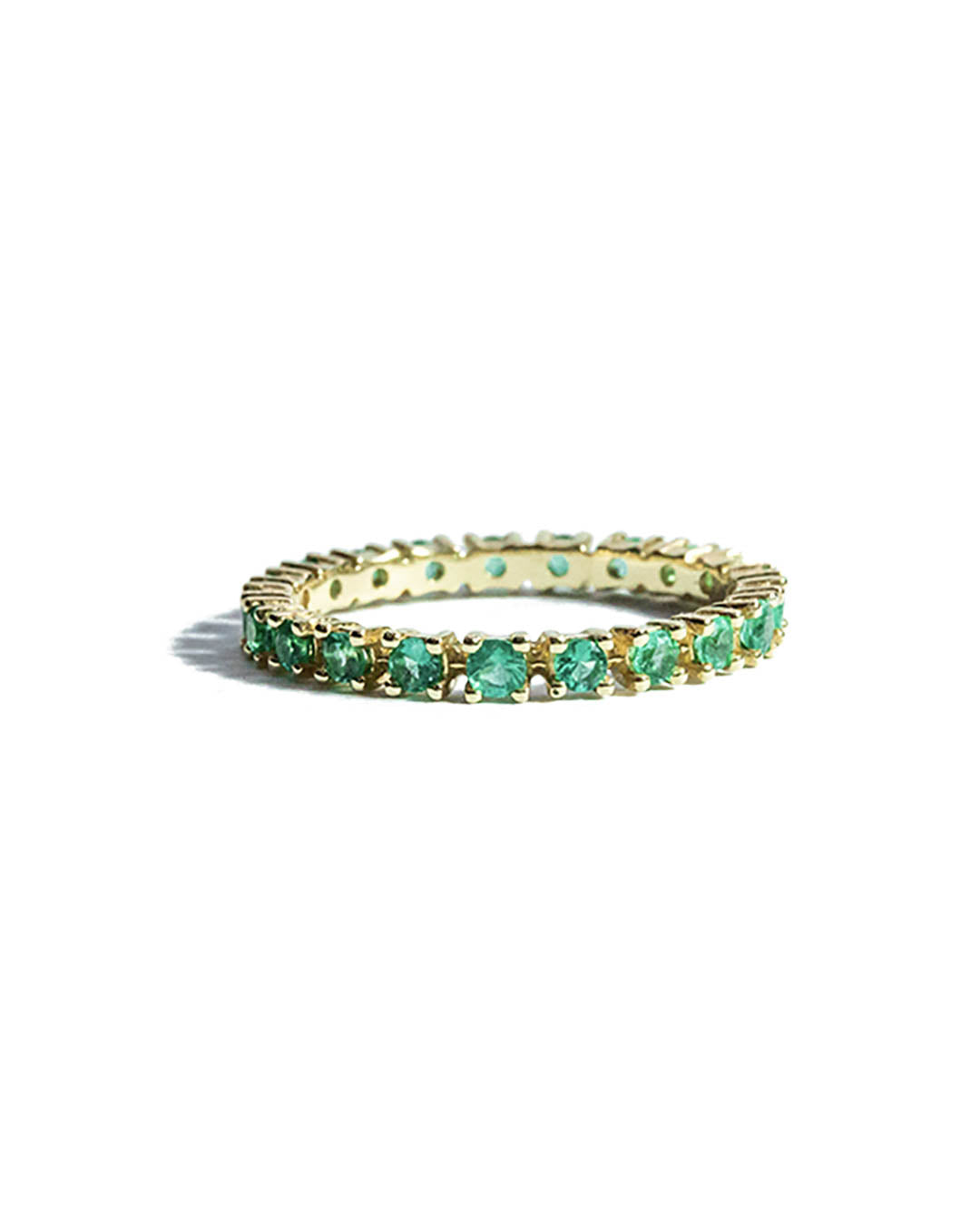 18K Yellow Gold Emerald Eternity Ring
