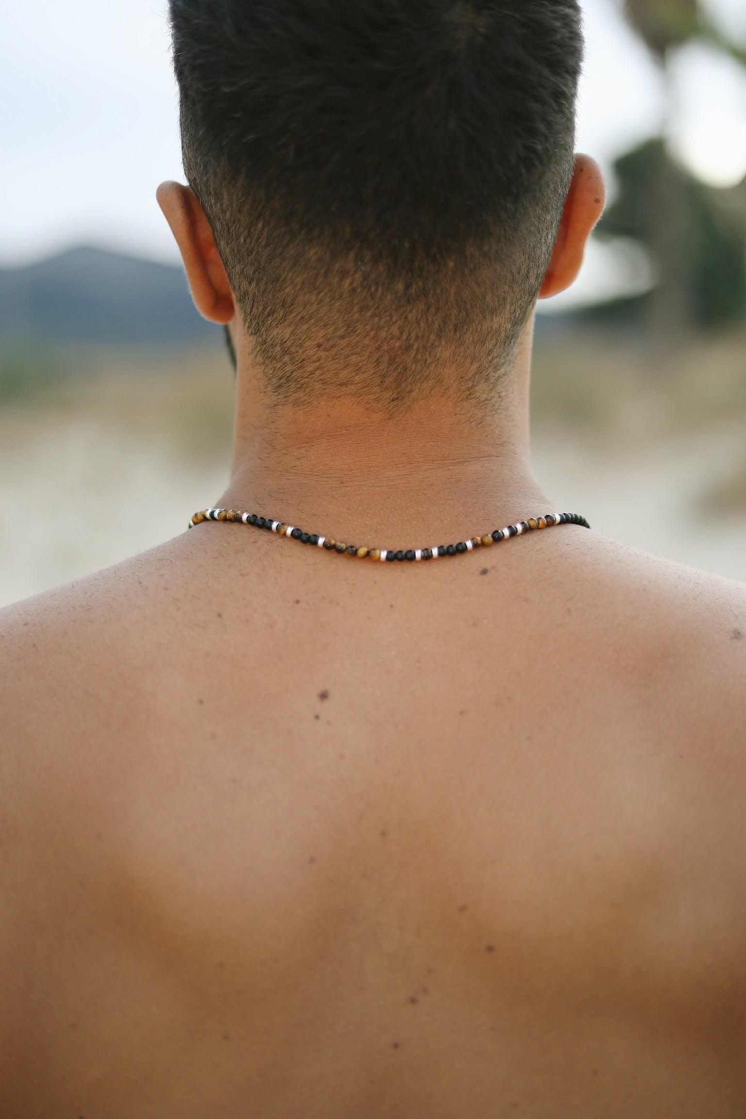 Onix and tigereye Beaded Necklace - KIELLE OFFICIAL