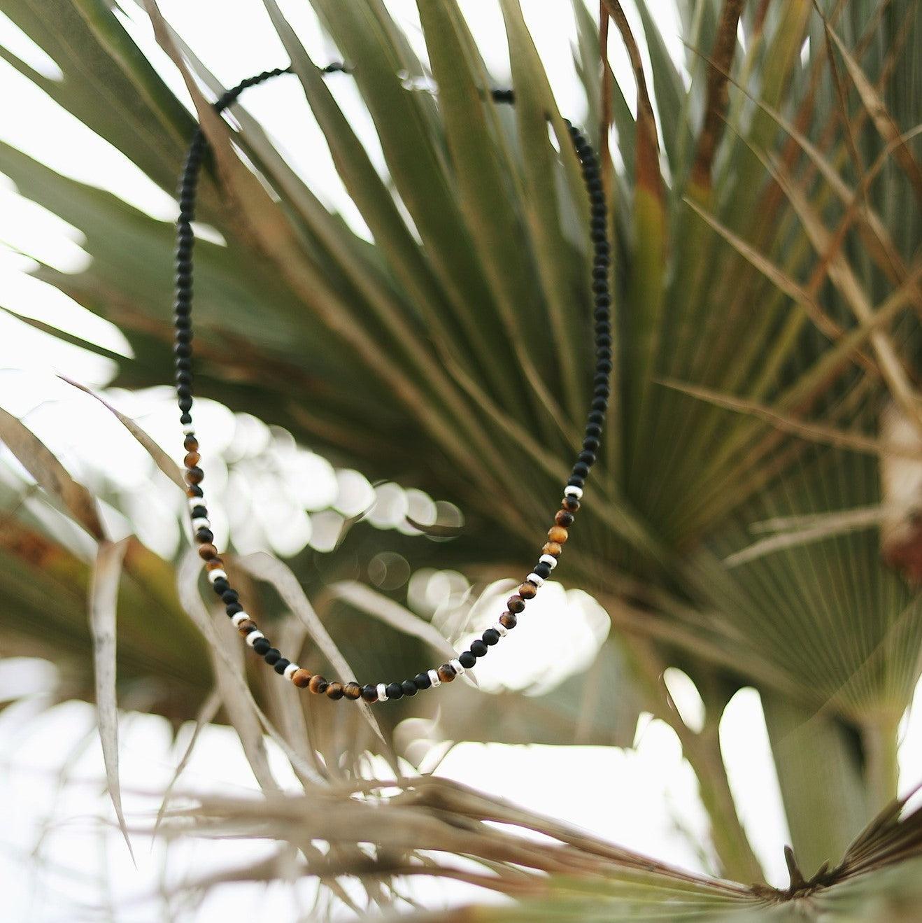 Onix and tigereye Beaded Necklace - KIELLE OFFICIAL