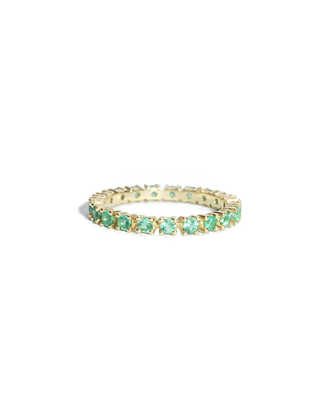 18K Yellow Gold Emerald Eternity Ring