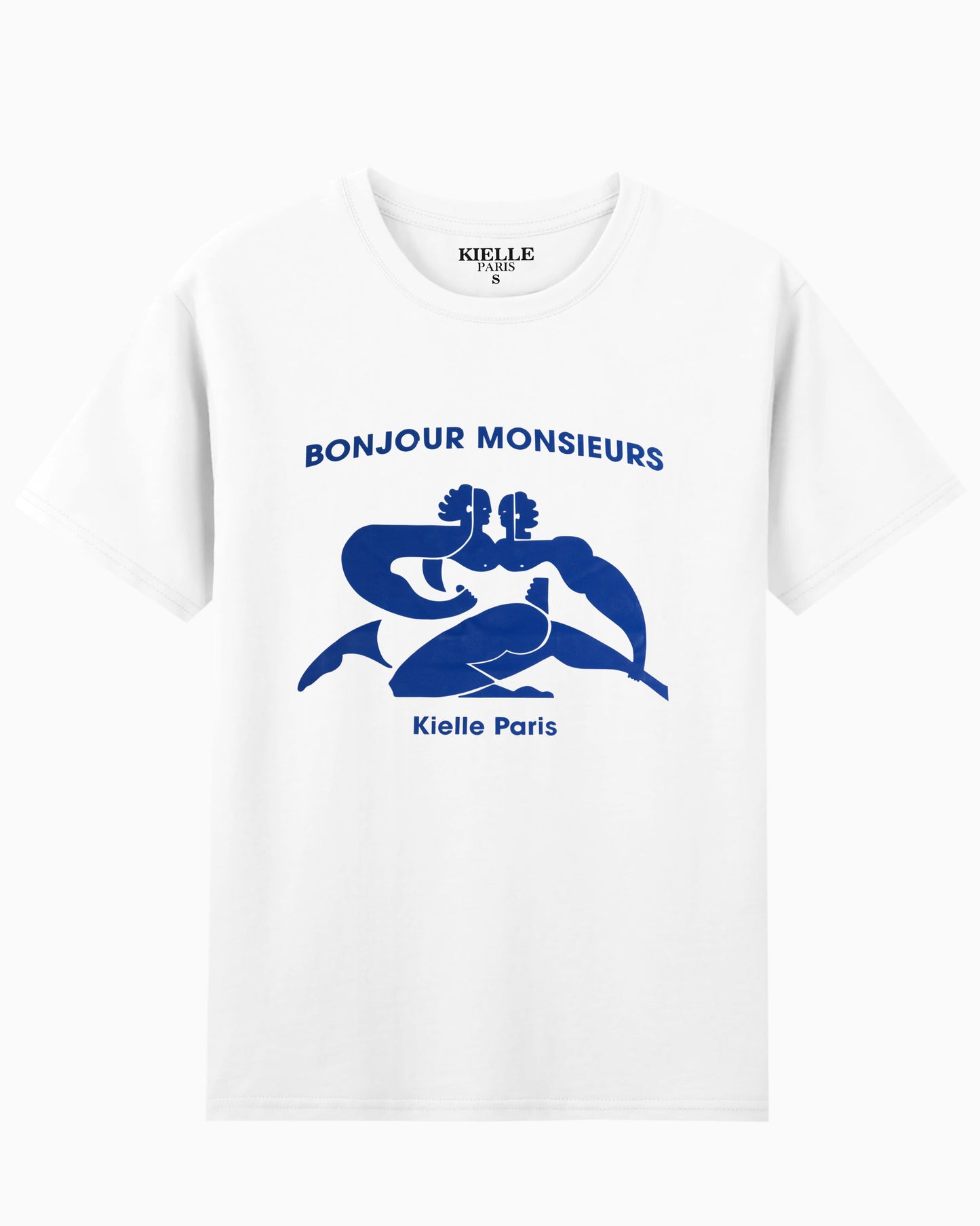 T-shirt unisexe Blanc Imprimé "Bonjour Monsieurs"