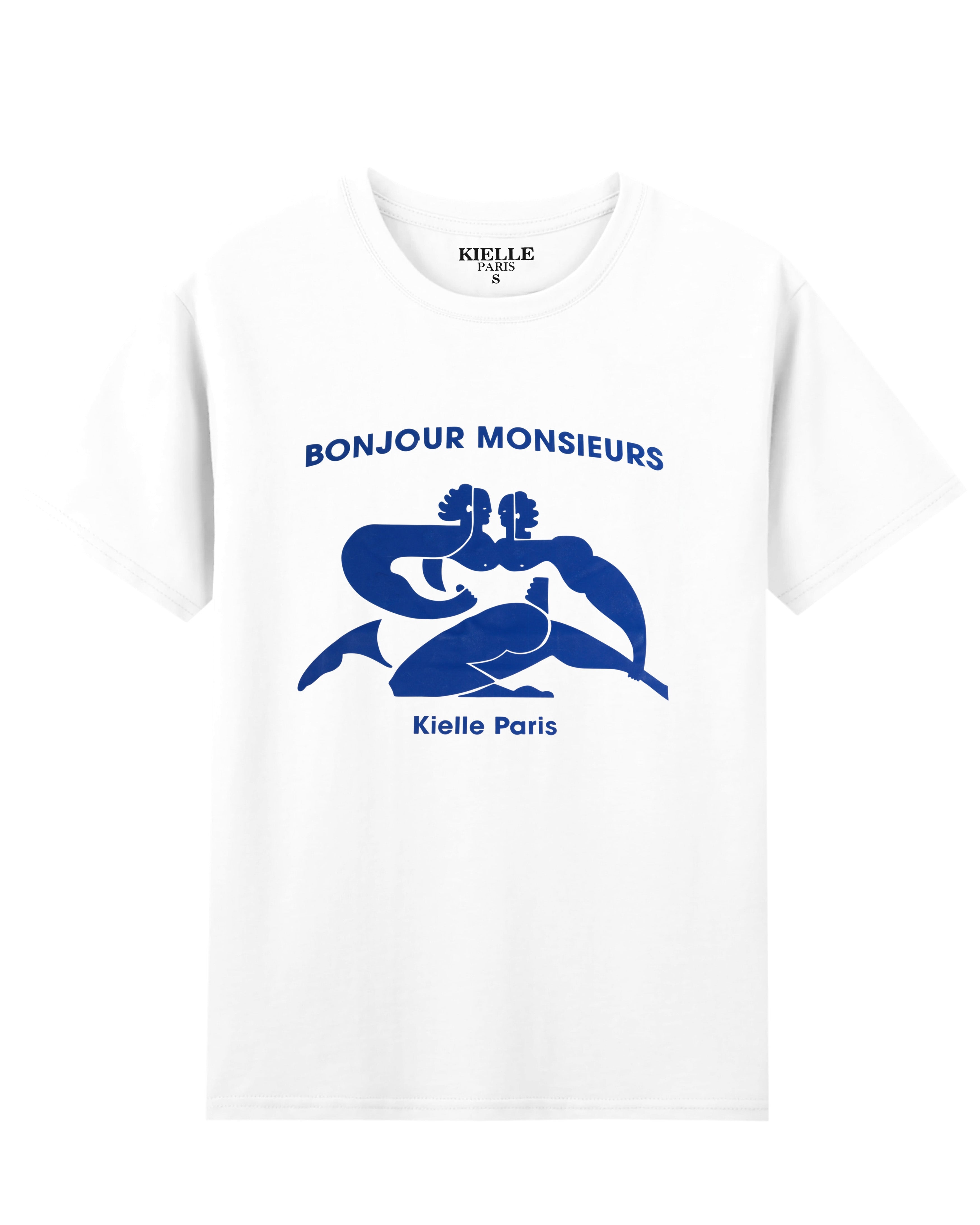 T-shirt unisexe Blanc Imprimé "Bonjour Monsieurs"