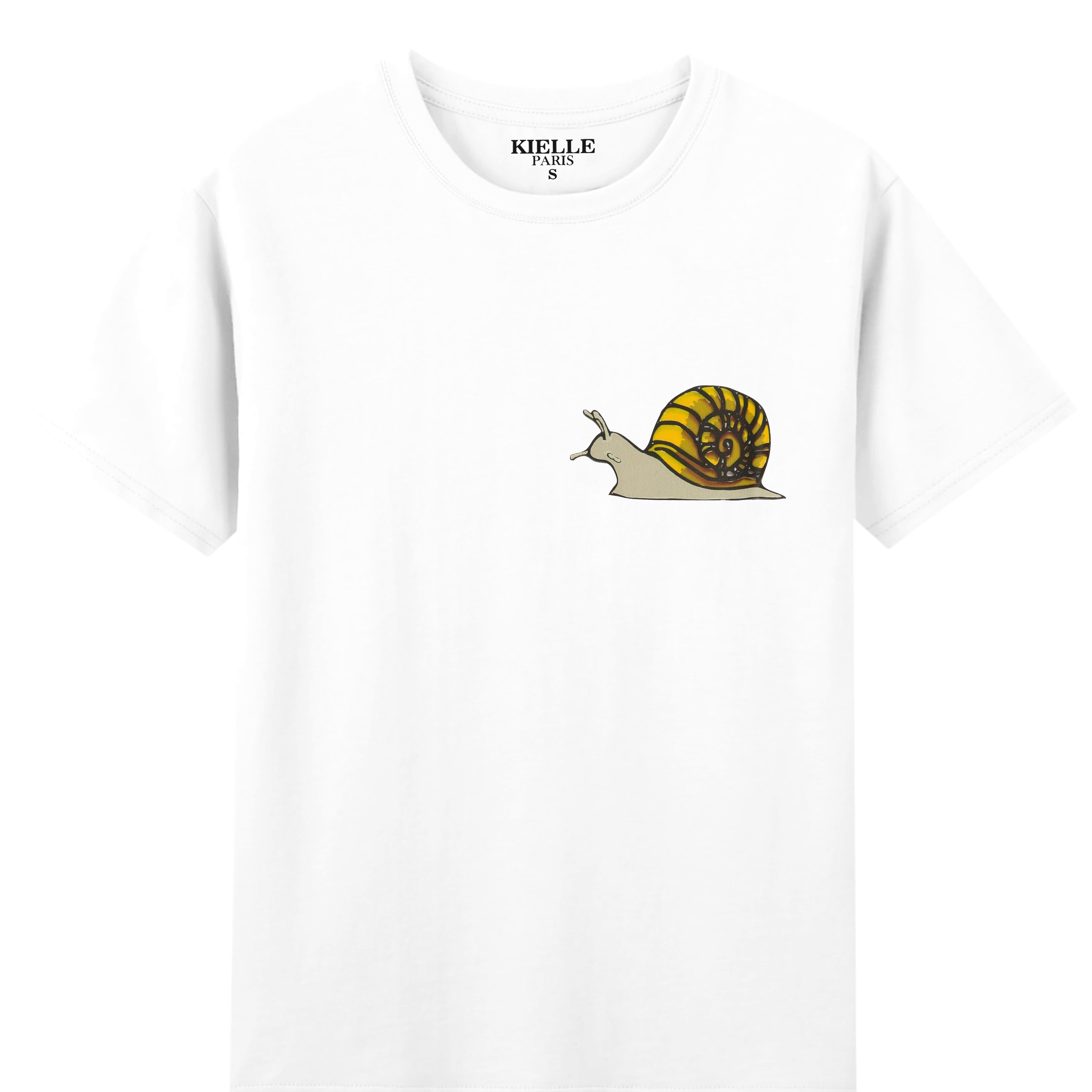“Snail” Printed White Unisex T-shirt