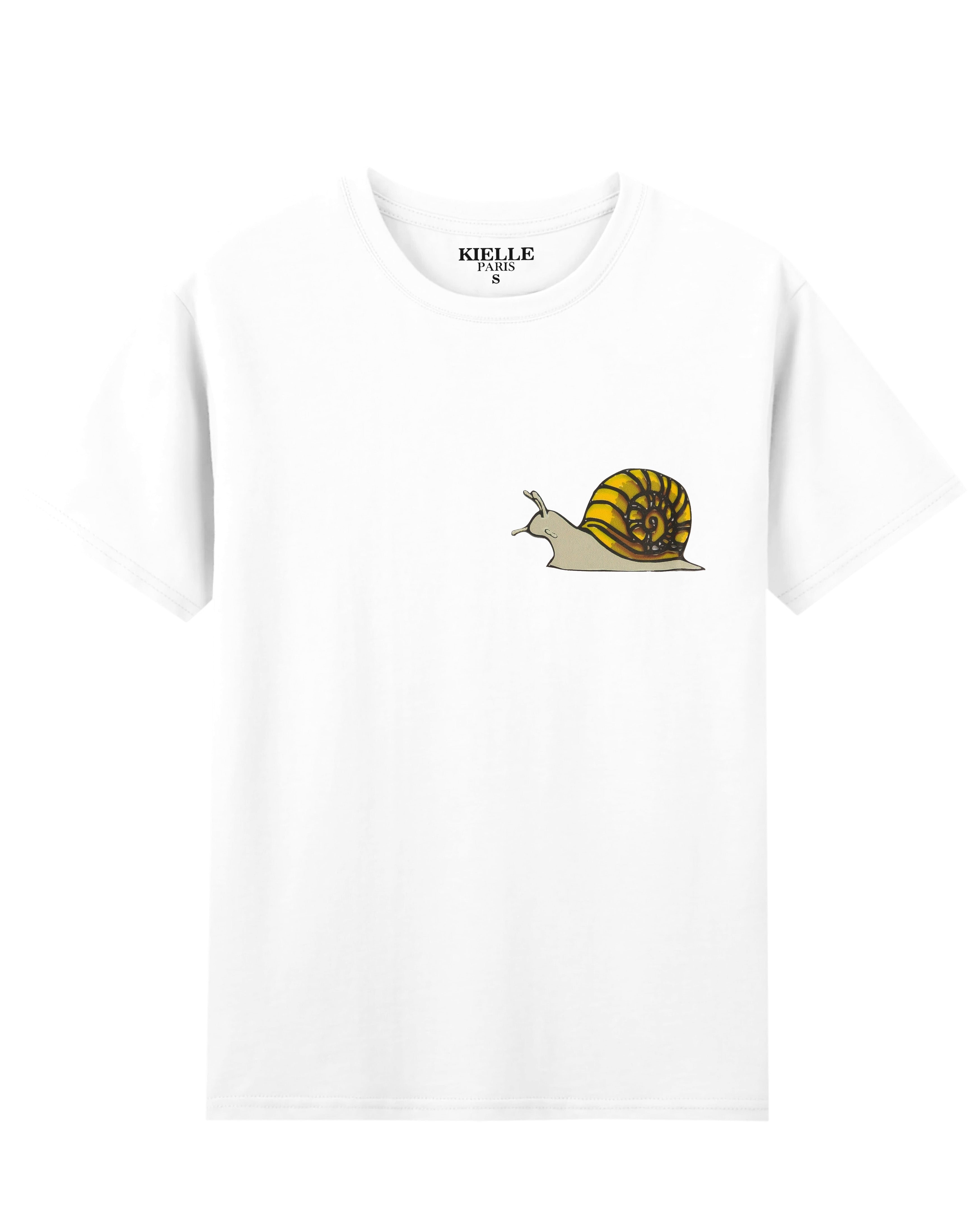 T-shirt unisexe Blanc Imprimé "Escargot"