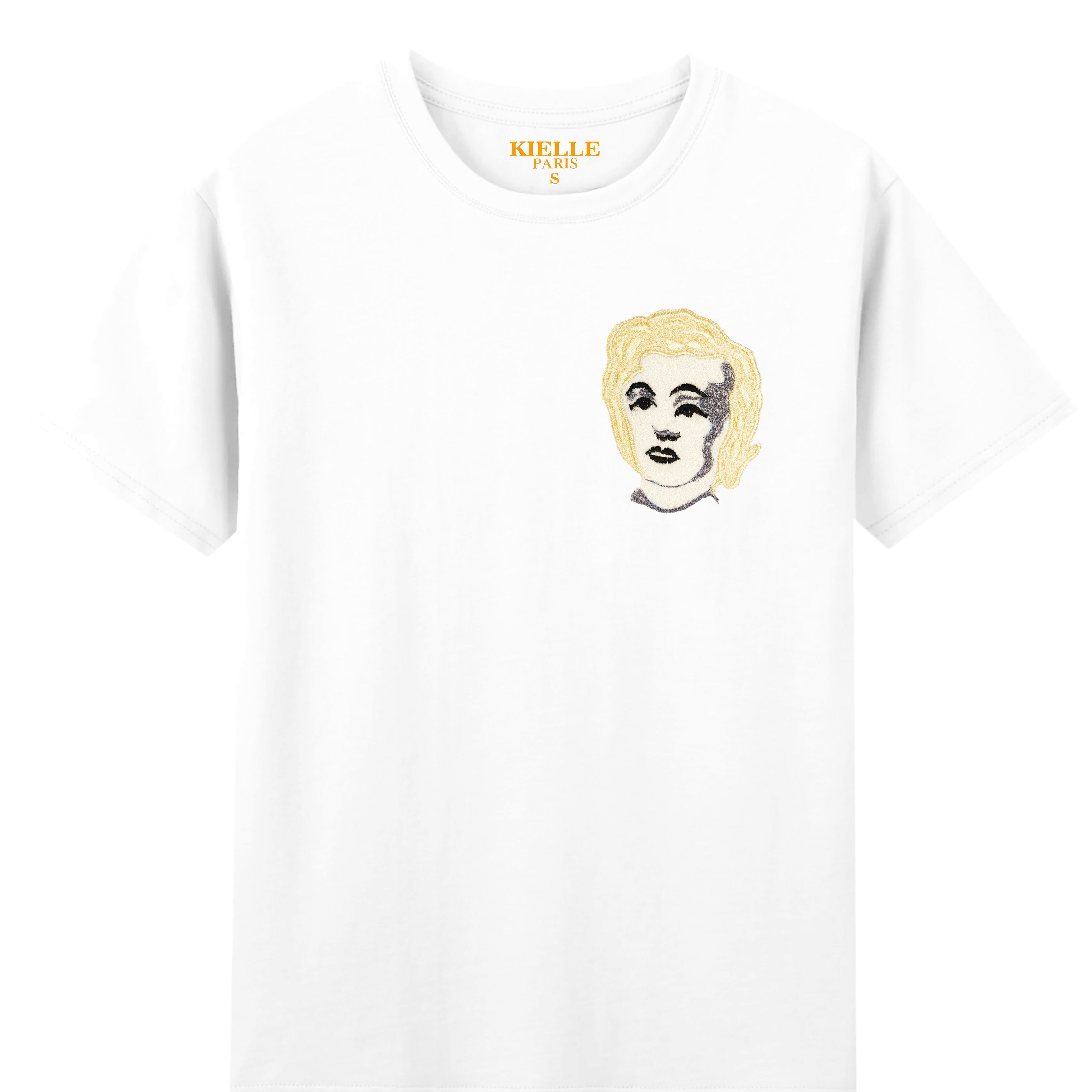 "Marilyn" Embroidered White Unisex T-Shirt