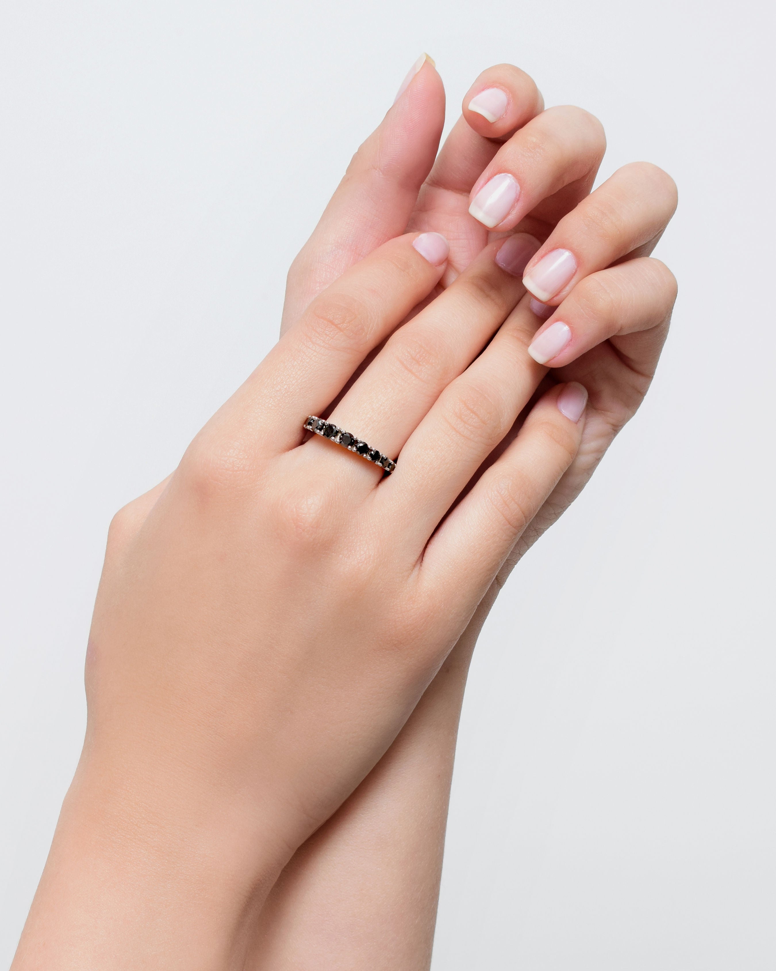 18K Gold Black Diamond Aura Eternity Ring