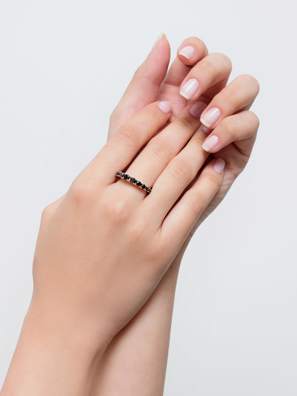 18K Gold Black Diamond Aura Eternity Ring