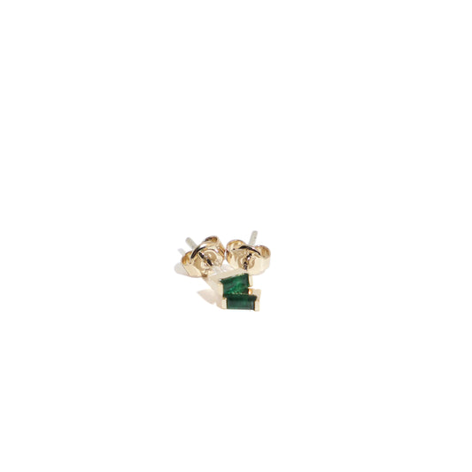 14K Gold and Emerald Baguette Earrings