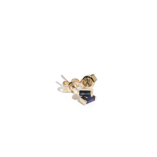 14K Gold and Sapphire Baguette Earrings
