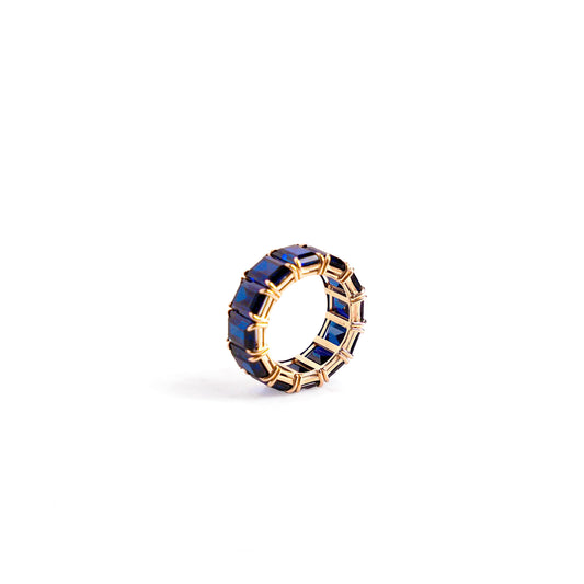 14K Rose Gold and Lab-Made Sapphire Eternity Ring