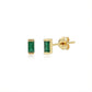 14K Gold and Emerald Baguette Earrings