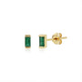 Aretes baguette de oro de 14 quilates y esmeraldas
