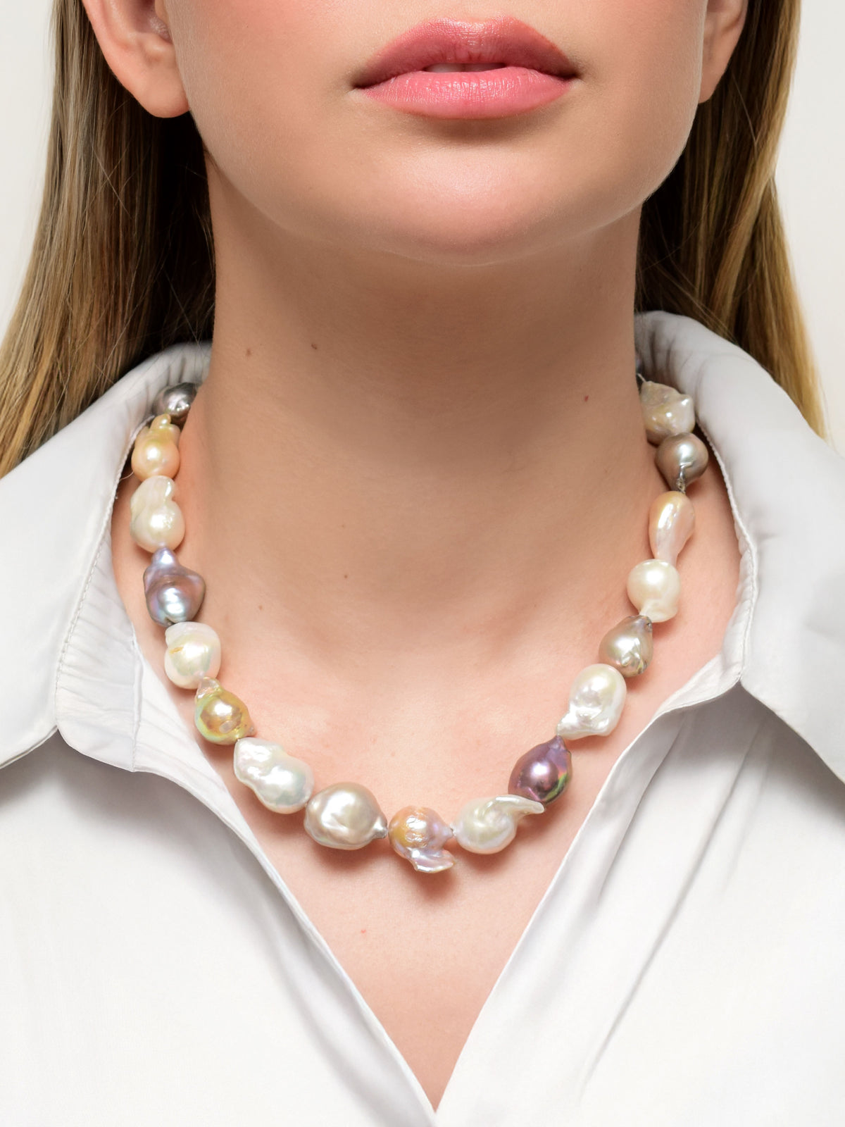 Multi-Tone Baroque Pearl Necklace