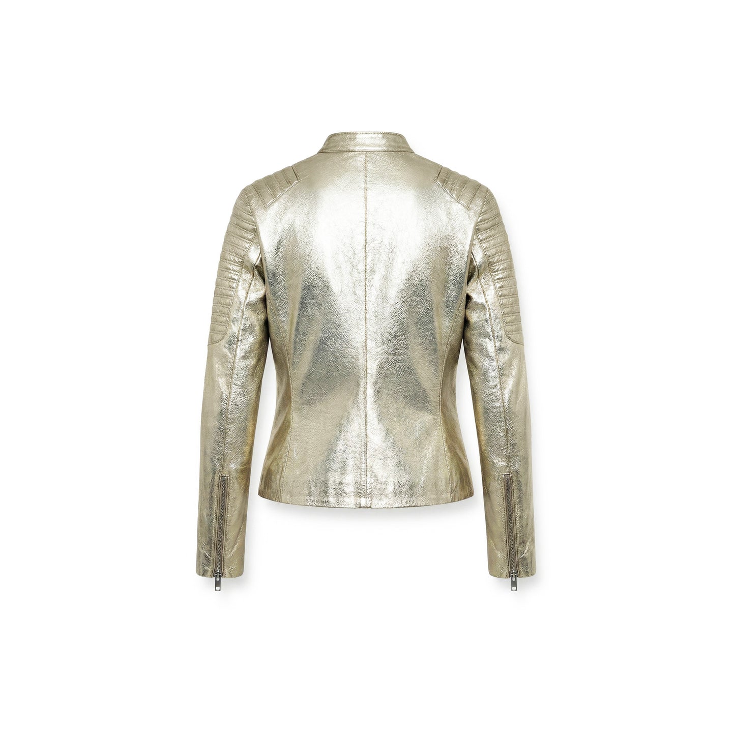 Metallic Gold Leather Jacket