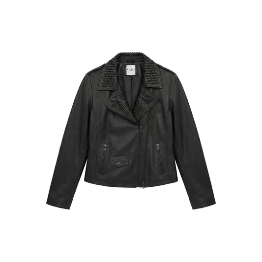 Leather Studded Biker Jacket