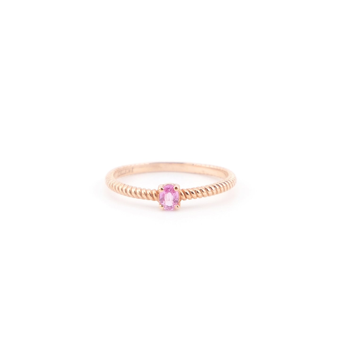 Bague Twisted Saphir Rose - 14k or