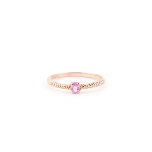Bague Twisted Saphir Rose - 14k or