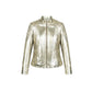 Metallic Gold Leather Jacket