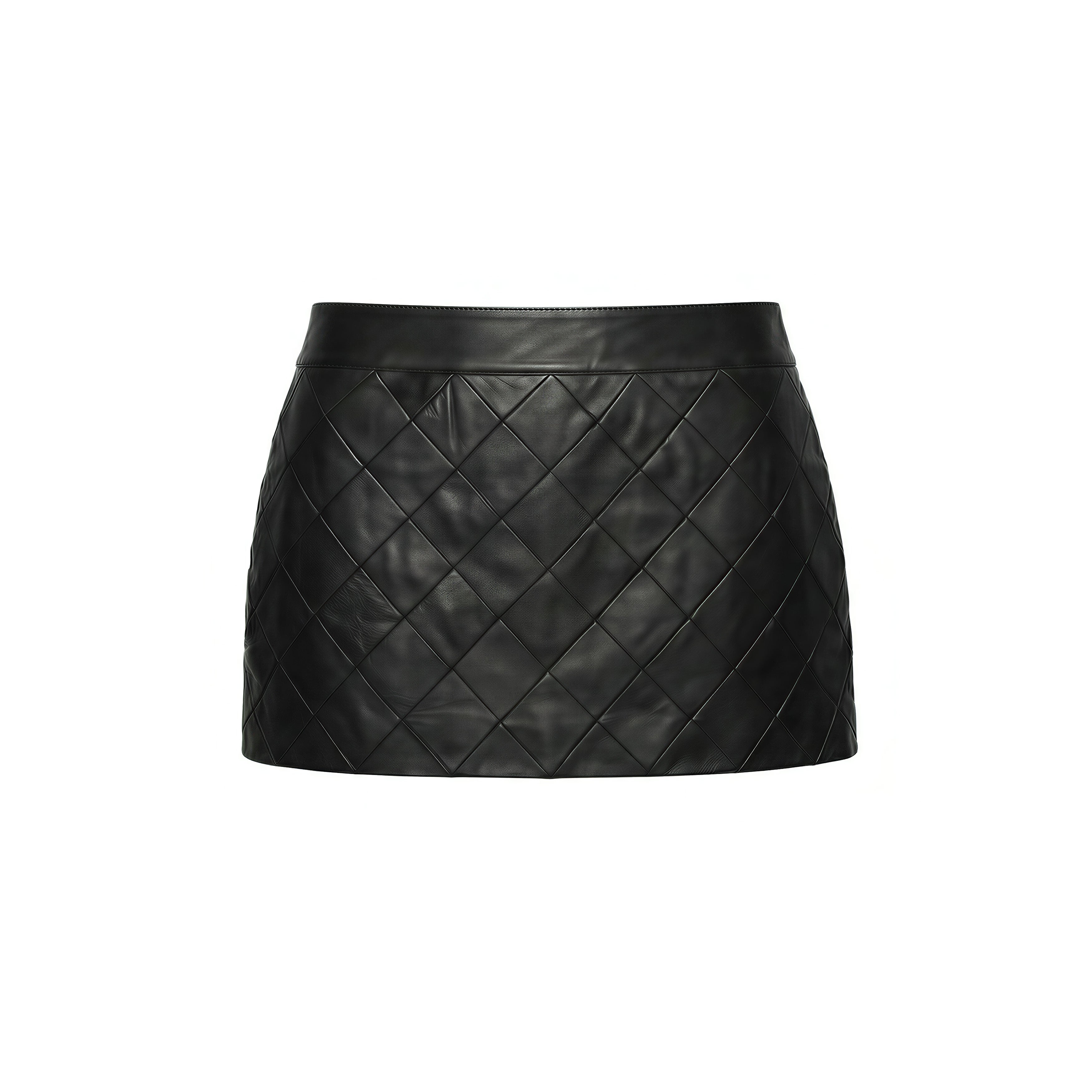 Quilted Lambskin Wrap Mini Skirt