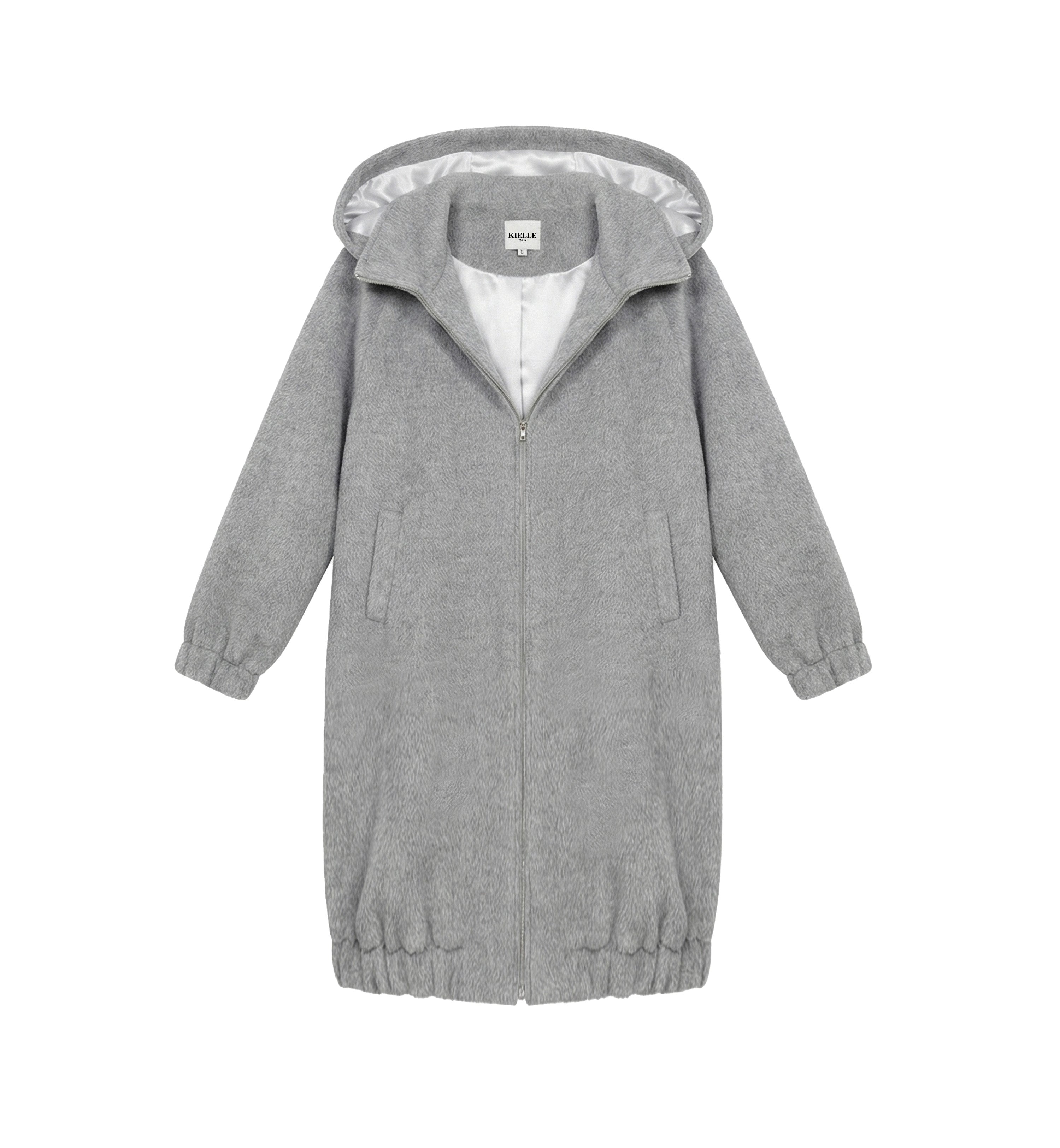 Long manteau à capuche en Alpaga