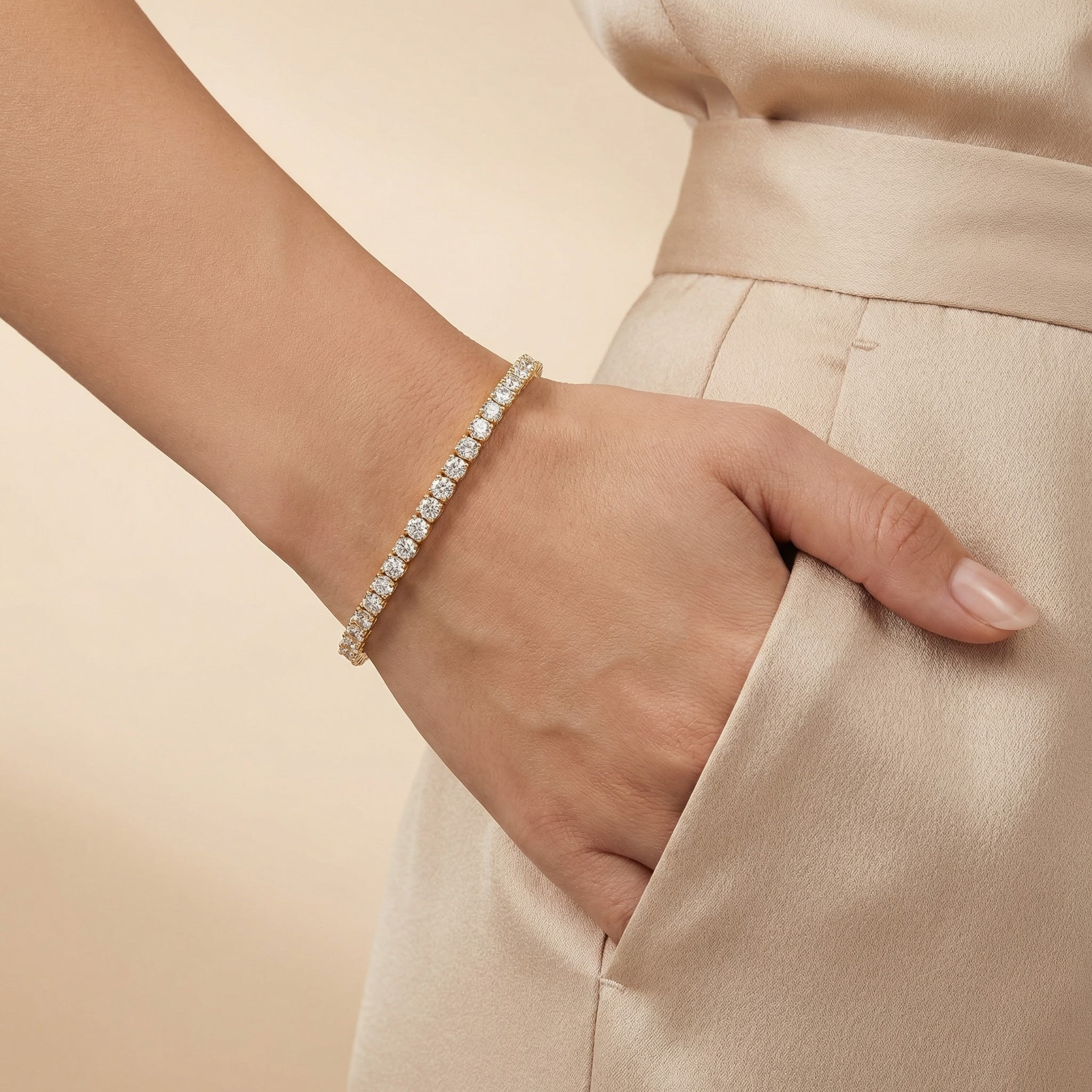 18K Gold Tennis Eternity bracelet