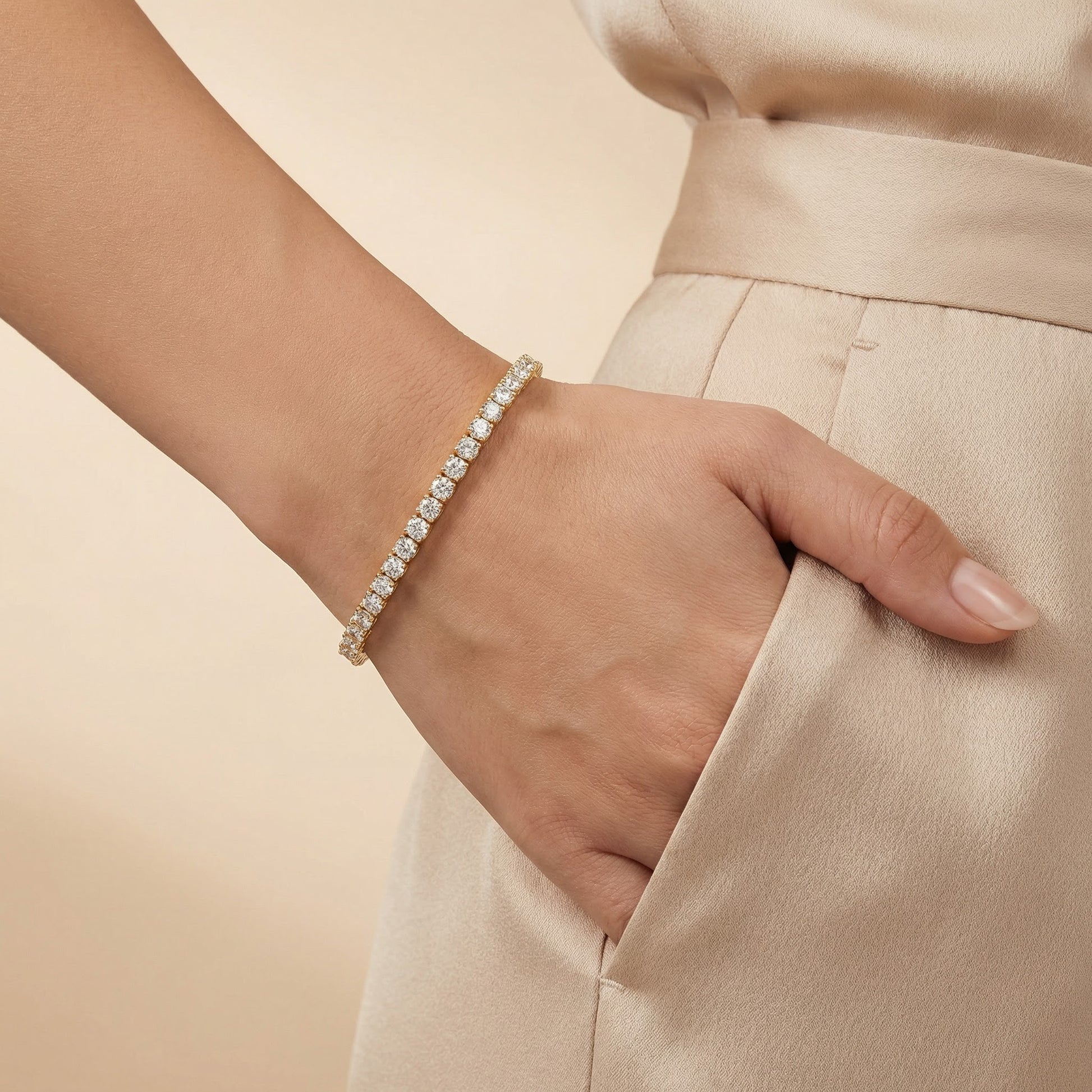 18K Gold Tennis Eternity bracelet