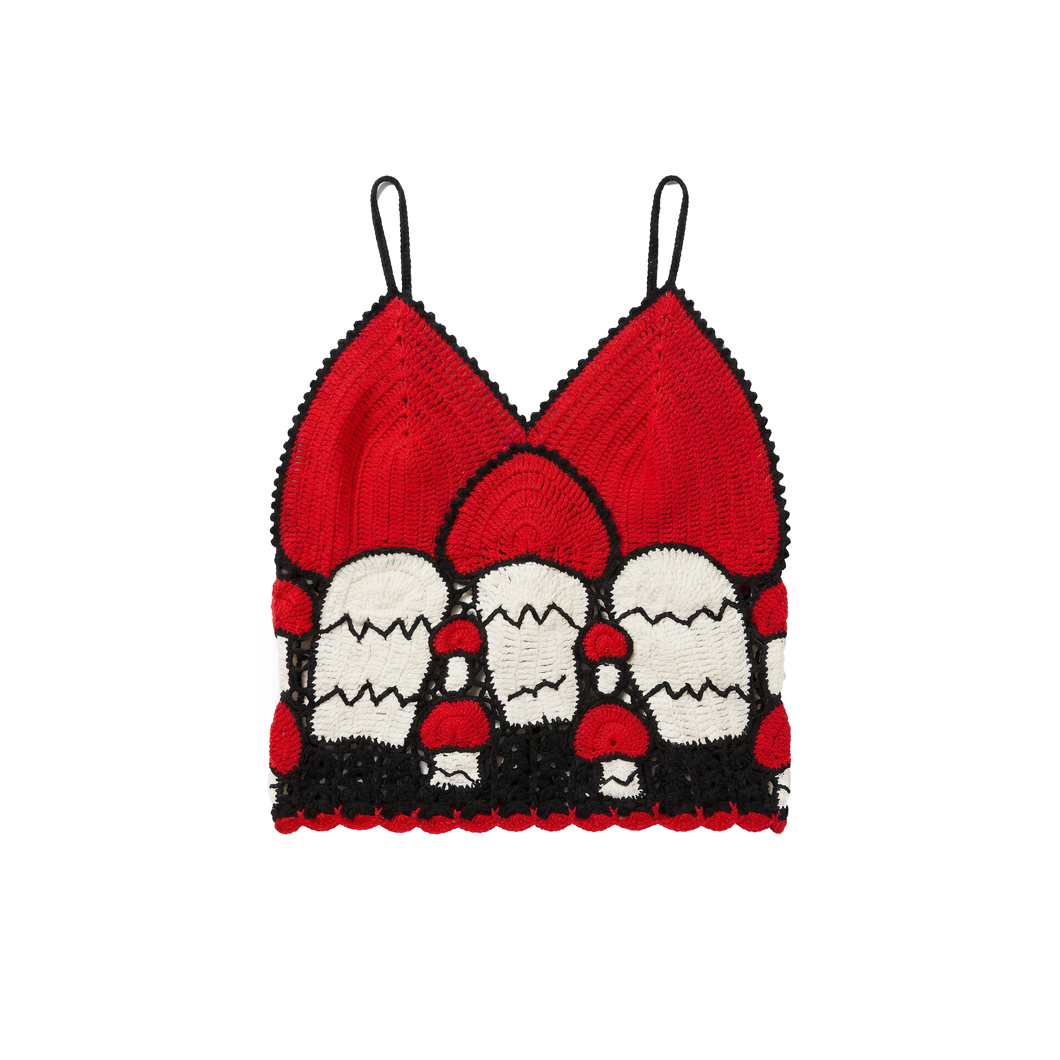 Caraco en crochet artisanal à motif champignon