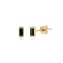 Boucles d'oreilles diamant noir taille baguette en or juane 14k