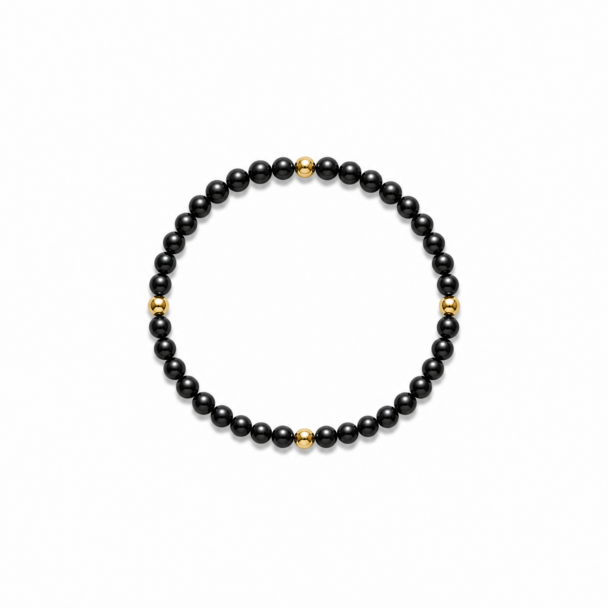 Bracelet en onyx noir et or 14K