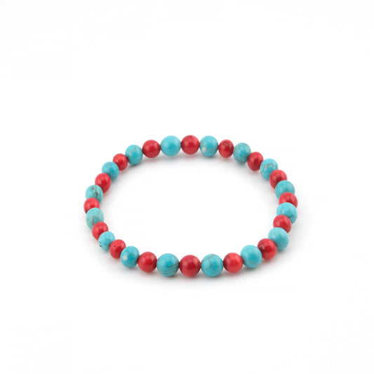 Bracelet en Turquoise & Corail