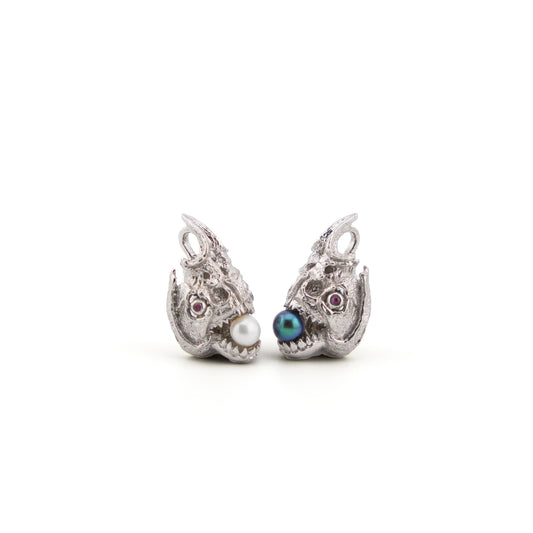 The Ruby-Eyed Piranha Skull Pendant