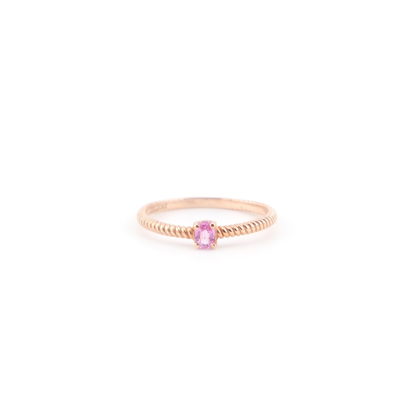 Bague Twisted Saphir Rose - 14k or