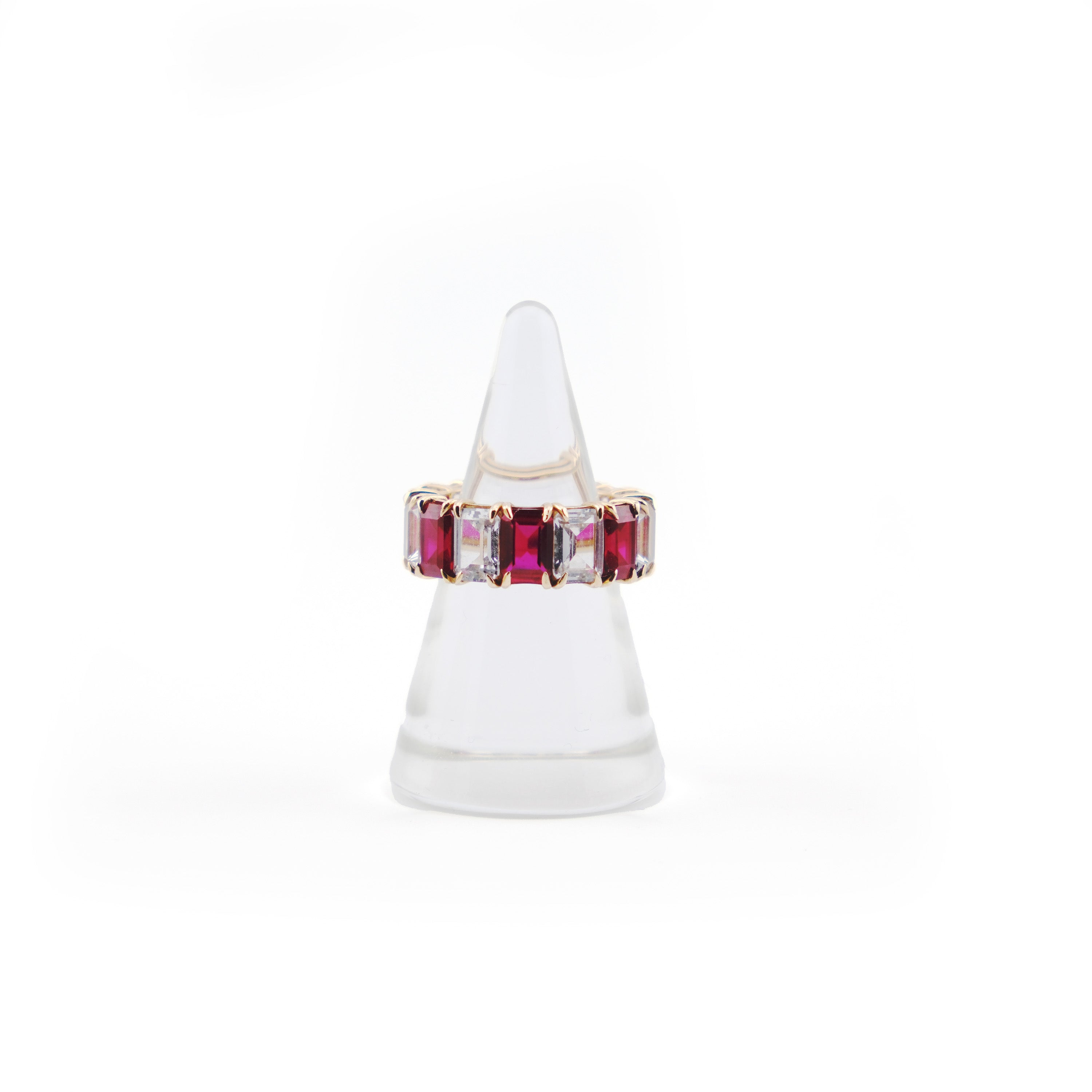 Bague d’Eternité - Rubis et diamant Synthétique