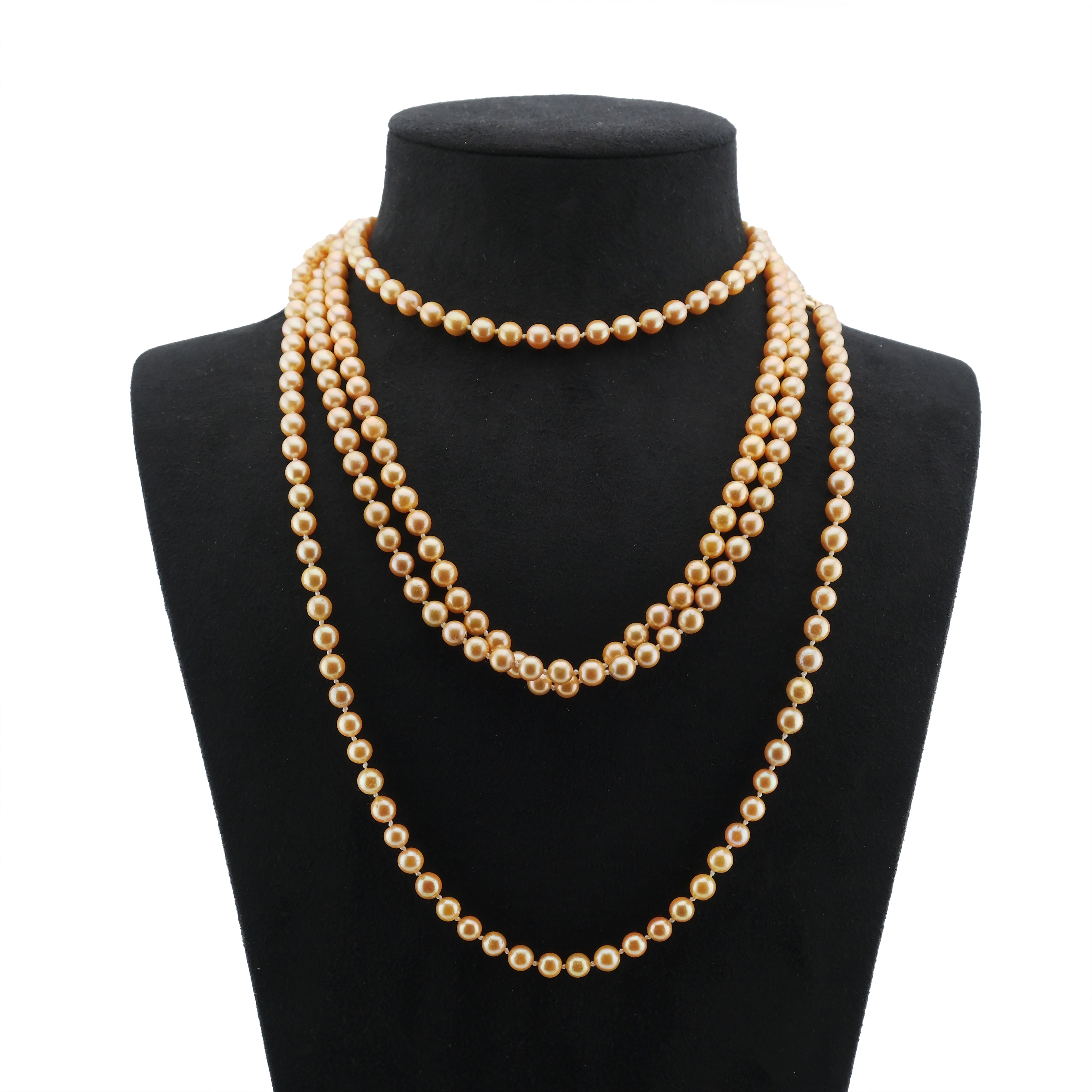 Collier de perles Akoya Dorées