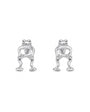 Frog Stud Earrings in Sterling Silver