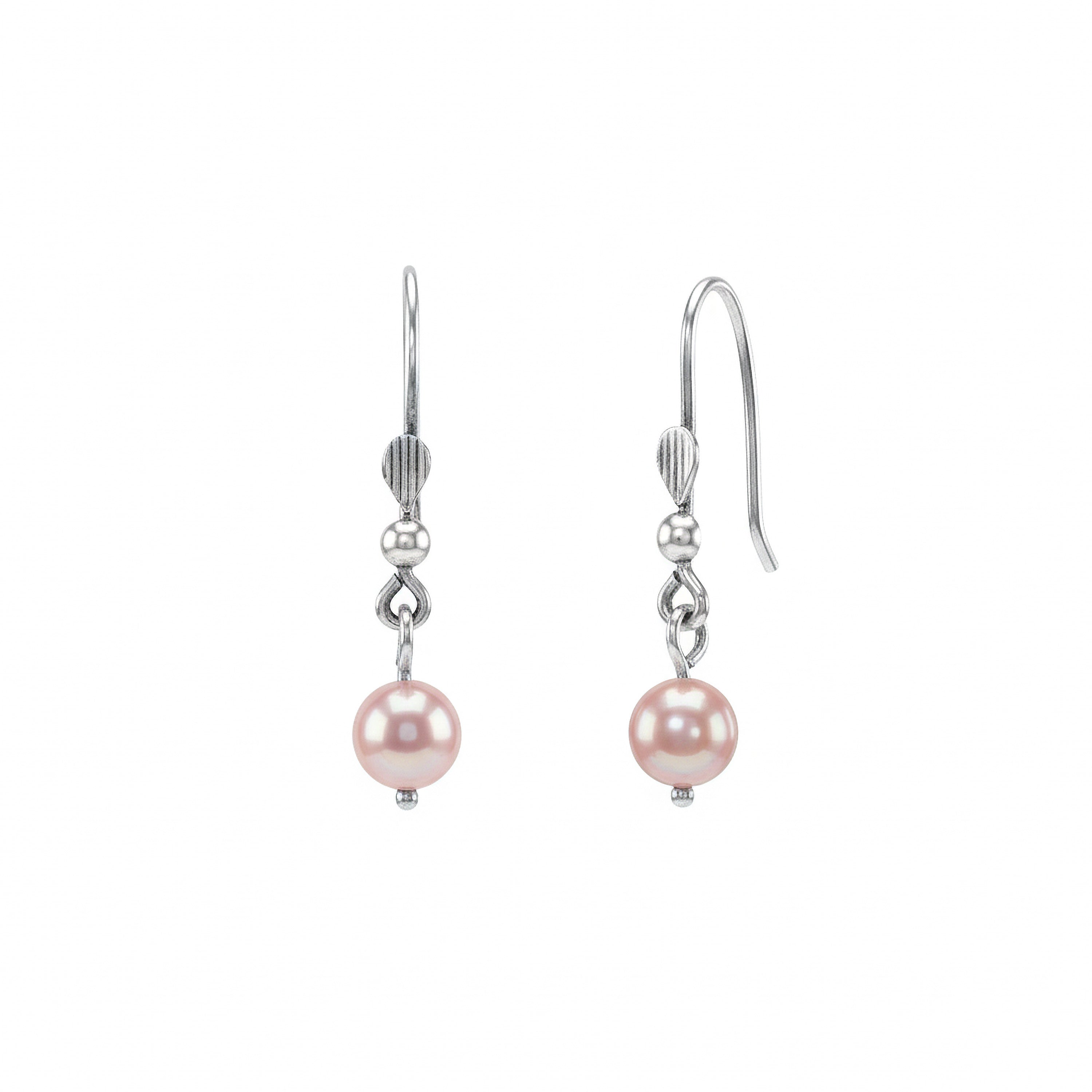 Boucles d'oreilles en Argent et Perles roses