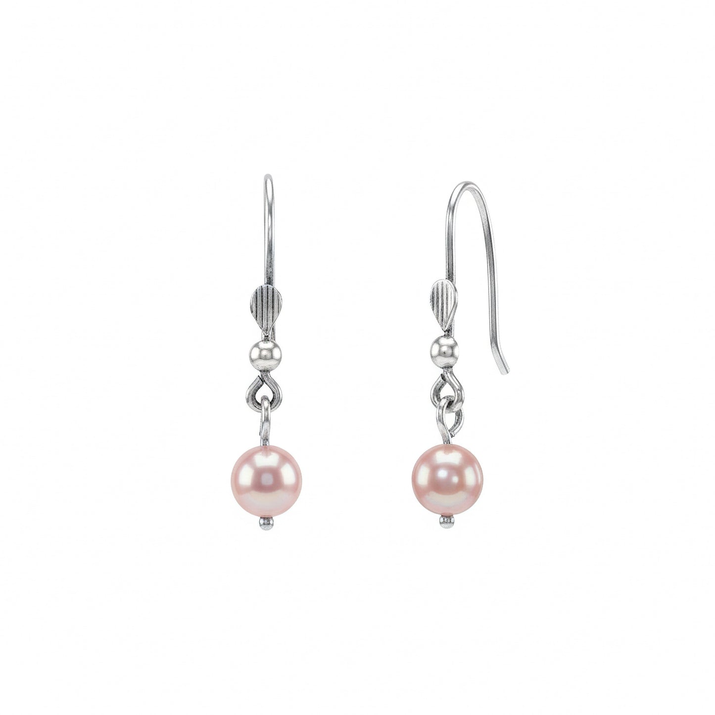 Pink Pearl Silver Earrings