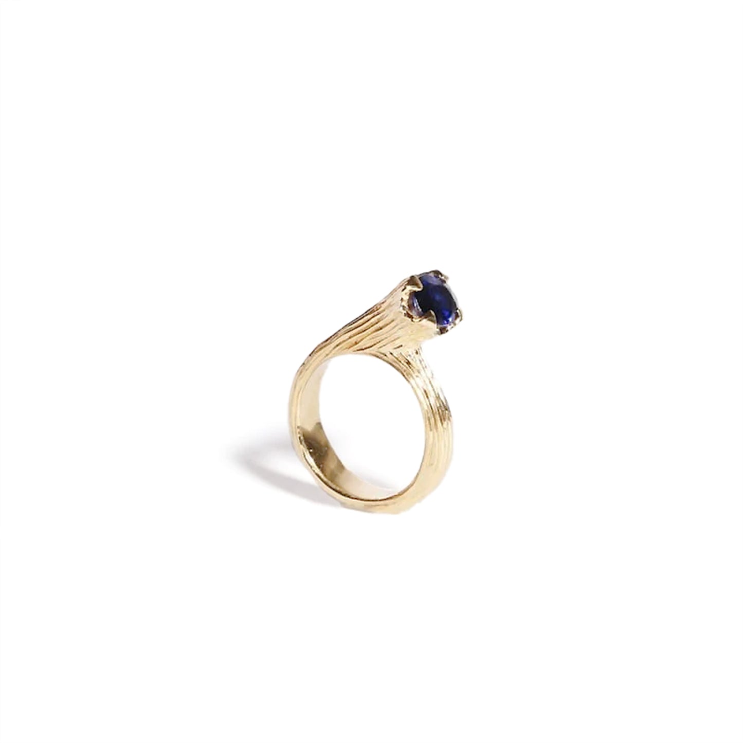 18K Gold Tulip and Sapphire Ring