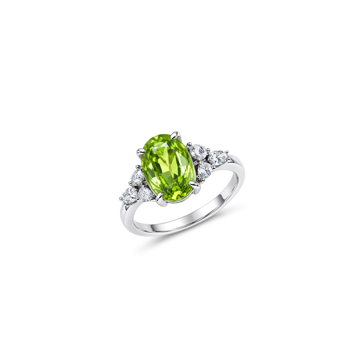 Green Zircon Oval Ring